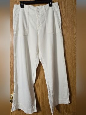 Liverpool Cream High-Rise Wide Leg Trousers